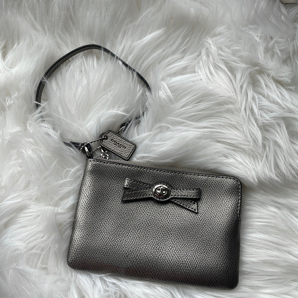 COACH silver wristlet